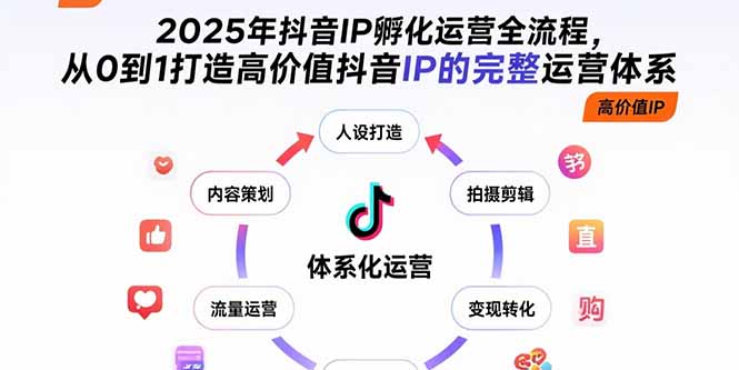 2025年抖音IP孵化运营全流程，从0到1打造高价值抖音IP的完整运营体系-泡泡网创