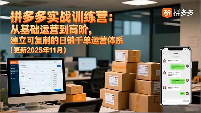 拼多多实战训练营：从基础运营到高阶，建立可复制的日销千单运营体系(更新11月-泡泡网创