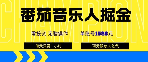 番茄音乐人掘金，单账号最高可撸1k+，可无限矩阵去做，零投入-泡泡网创