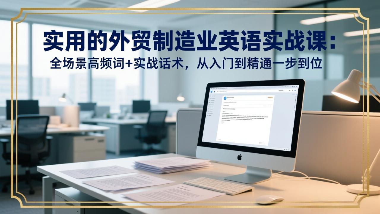 实用的外贸制造业英语实战课：全场景高频词+实战话术，从入门到精通一步到位-泡泡网创