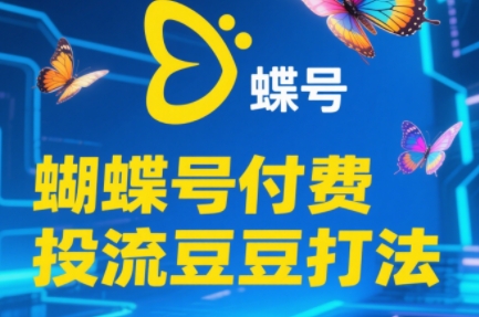 渔财老师·2025蝴蝶号付费投流豆豆打法-泡泡网创
