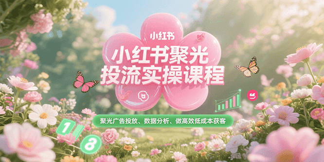 小红书聚光投流实操课程，聚光广告投放、数据分析、做高效低成本获客-泡泡网创