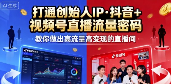 25年直播9-10两期线下课，打通创始人IP，抖音+视频号直播流量密码，教你做出高流量高变现的直播间-泡泡网创
