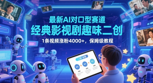 最新AI对口型赛道，经典影视剧趣味二创，1条视频涨粉4000+，保姆级教程-泡泡网创