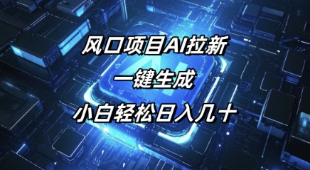 风口项目AI拉新，一键生成，小白轻松日入几十-泡泡网创