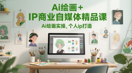 Ai绘画+IP商业自媒体精品课，Ai绘画实操，个人ip打造-泡泡网创