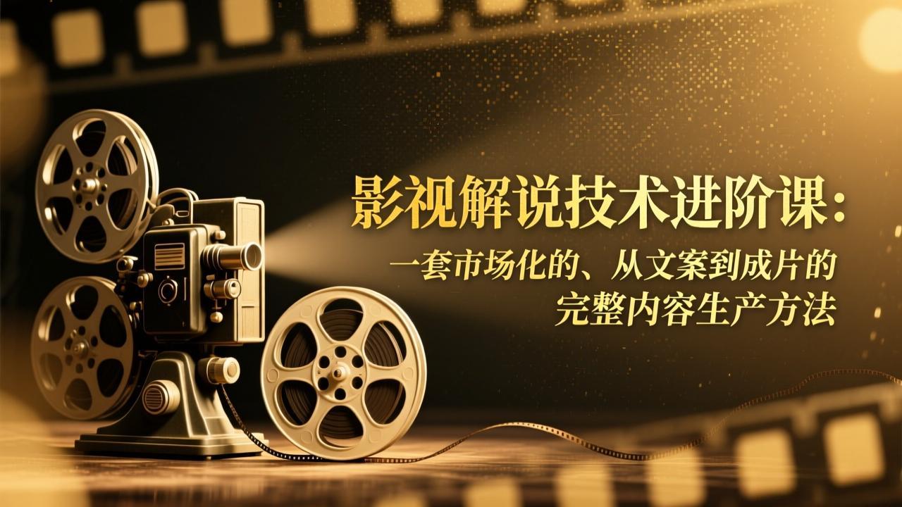 影视解说技术进阶课：一套市场化的、从文案到成片的完整内容生产方法-泡泡网创