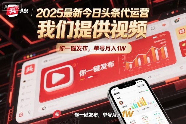 2025最新今日头条代运营，我们提供视频，你一键发布，单号月入1W【揭秘】-泡泡网创
