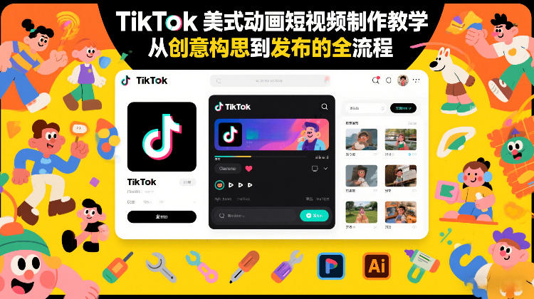 TikTok美式动画短视频制作教学，从创意构思到发布的全流程-泡泡网创