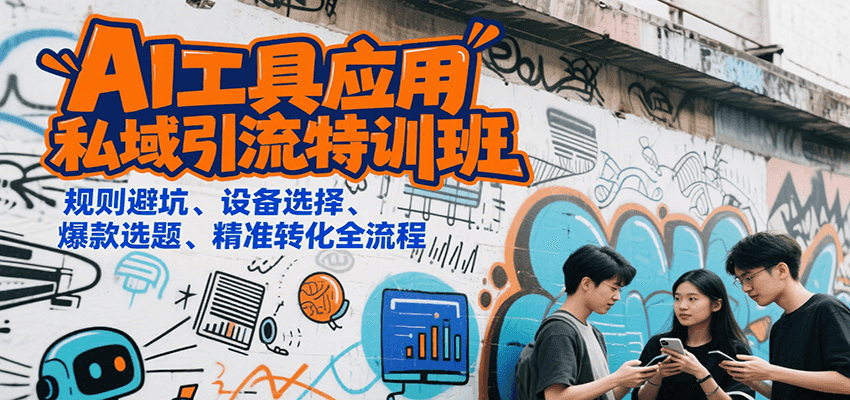 AI工具应用私域引流特训班，规则避坑、设备选择、爆款选题、精准转化全流程-泡泡网创