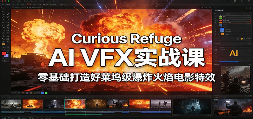 Curious Refuge AI VFX实战课，零基础打造好莱坞级爆炸火焰电影特效-泡泡网创