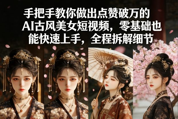 手把手教你做出点赞破万的AI古风美女短视频，零基础也能快速上手，全程拆解细节-泡泡网创