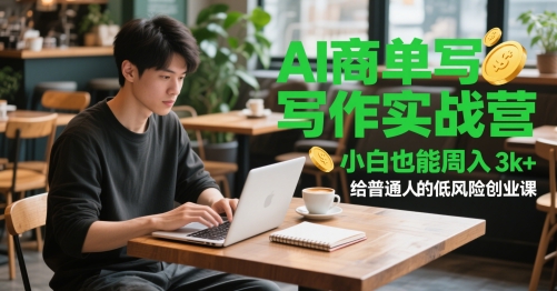 AI商单写作实战营，小白也能周入3k+，给普通人的低风险创业课-泡泡网创