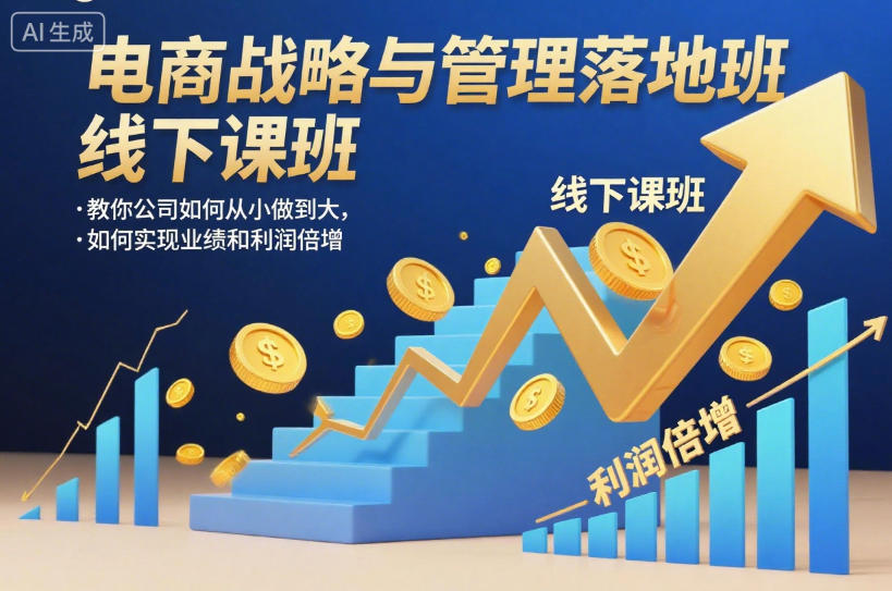 电商战略与管理落地班线下课，教你公司如何从小做到大，如何实现业绩和利润倍增【录音】-泡泡网创