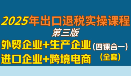 崔sir·出口退税实操-外贸企业+生产企业+跨境电商+进口企业(四课合一)-泡泡网创