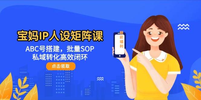 宝妈IP人设矩阵课：ABC号搭建，批量SOP，私域转化高效闭环-泡泡网创