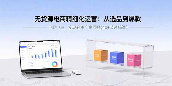无货源电商精细化运营：从选品到爆款，实现轻资产高回报(40+节系统课-泡泡网创