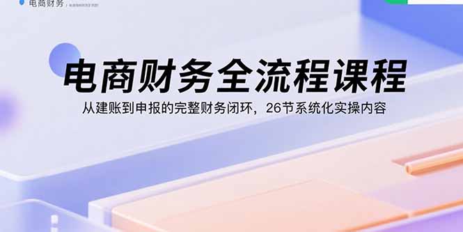 电商财务全流程课程：从建账到申报的完整财务闭环，26节系统化实操内容-泡泡网创