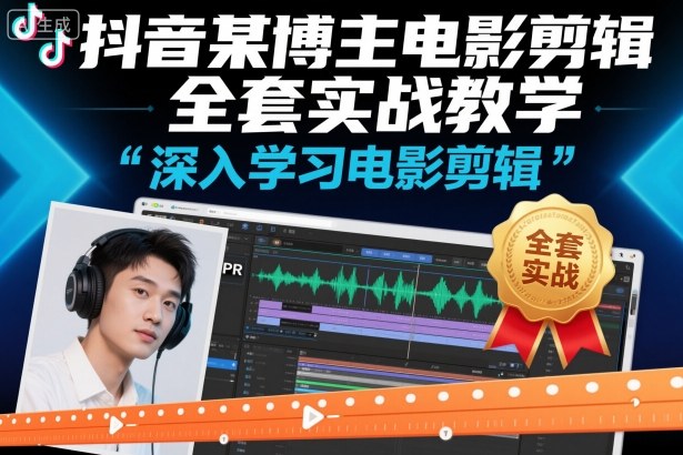 抖音某博主电影剪辑全套实战教学，深入学习电影剪辑-泡泡网创