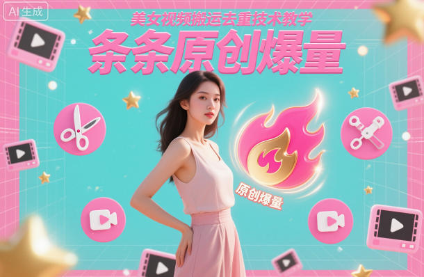 美女视频搬运去重技术教学，条条原创爆量-泡泡网创