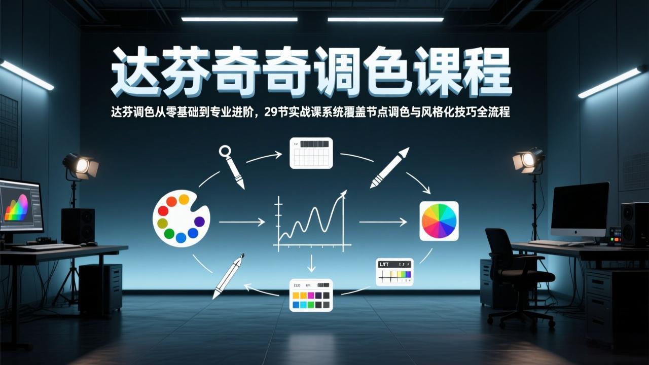 达芬奇调色从零基础到专业进阶，29节实战课系统覆盖节点调色与风格化技巧全流程-泡泡网创