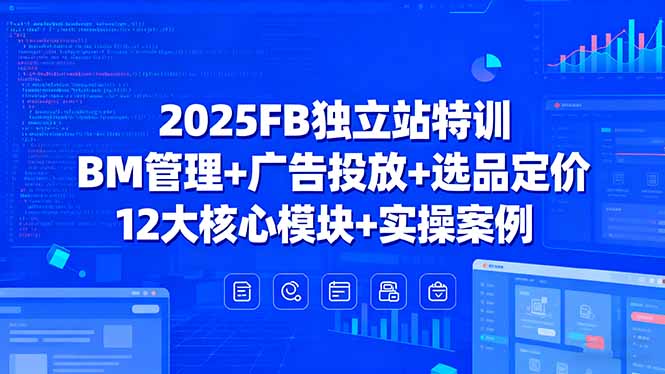 2025FB独立站特训，BM管理+广告投放+选品定价，12大核心模块+实操案例-泡泡网创