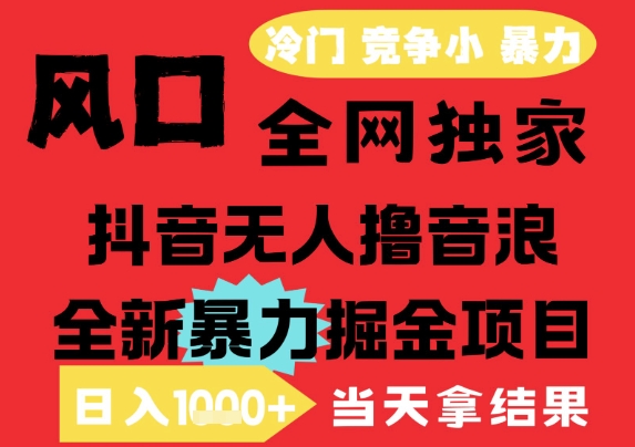 25年6月高爆抖音无人直播最新撸音浪掘金项目，解放双手小白可做，无脑日入1k+，门槛低【揭秘】-泡泡网创