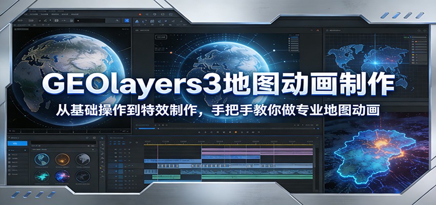 GEOlayers3地图动画制作：从基础操作到特效制作，手把手教你做专业地图动画-泡泡网创