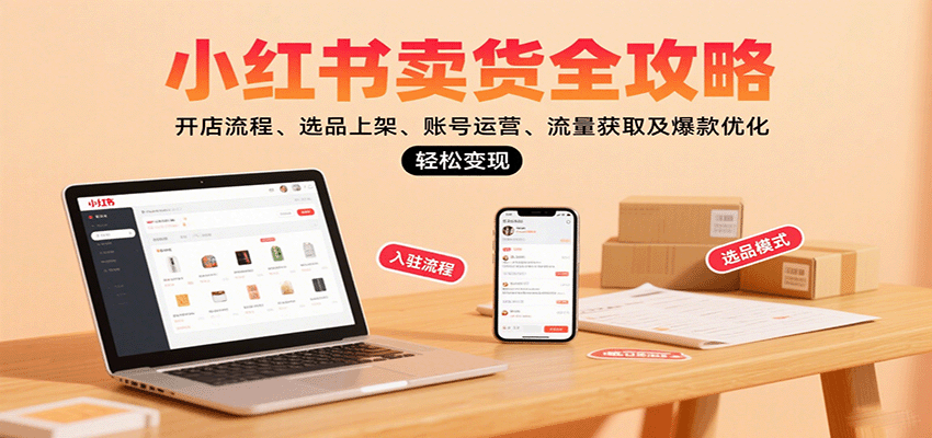 小红书卖货全攻略：开店流程、选品上架、账号运营、流量获取及爆款优化，轻松变现-泡泡网创