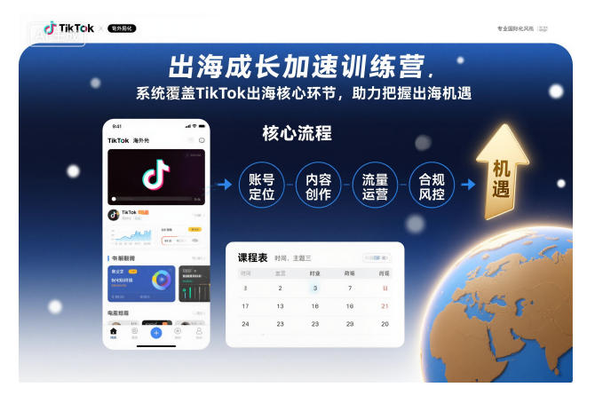 出海成长加速训练营，系统覆盖TikTok出海核心环节，助力把握出海机遇(更新)-泡泡网创