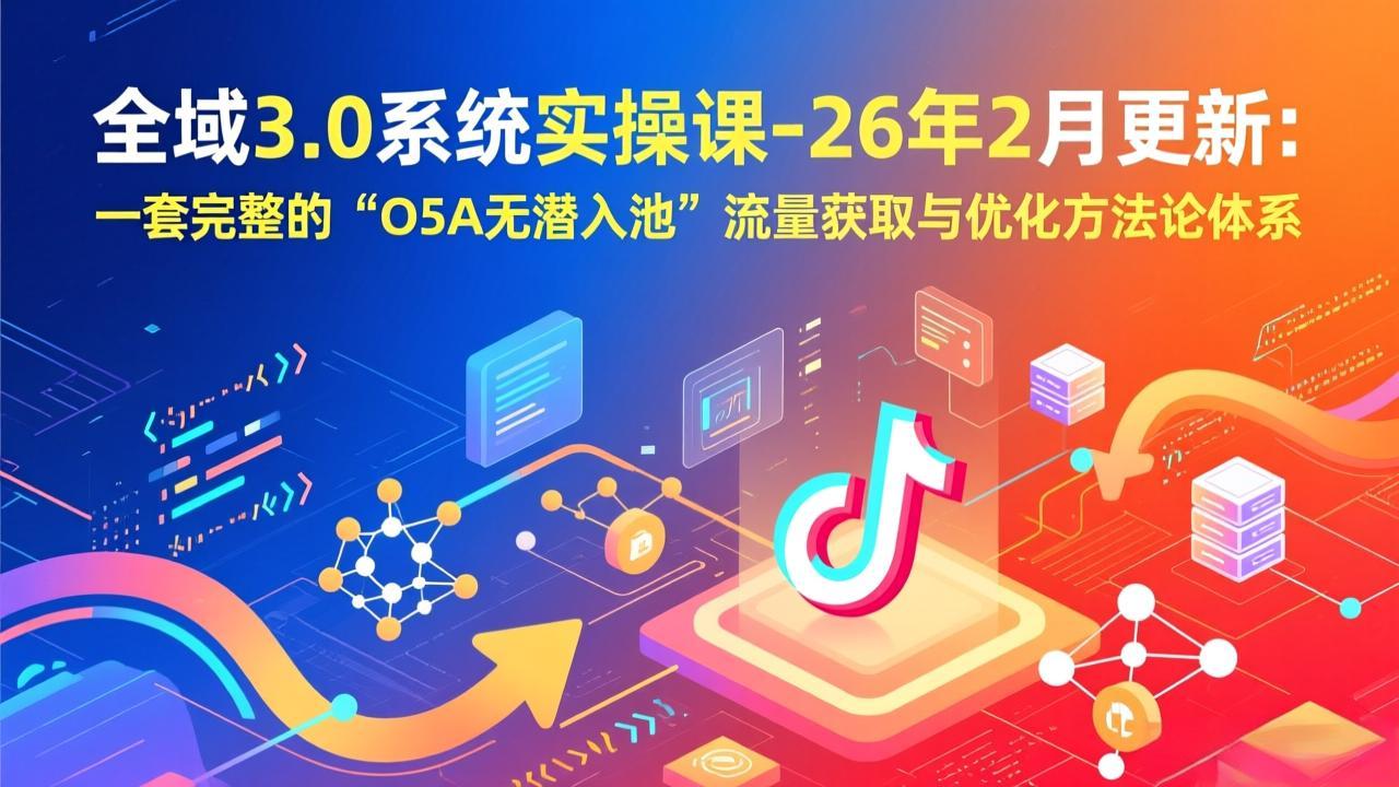 全域3.0系统实操课-26年2月更新：一套完整的“O5A无潜入池”流量获取与优化方法论体系-泡泡网创