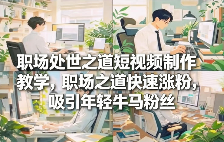 职场处世之道短视频制作教学，职场之道快速涨粉，吸引年轻牛马粉丝-泡泡网创
