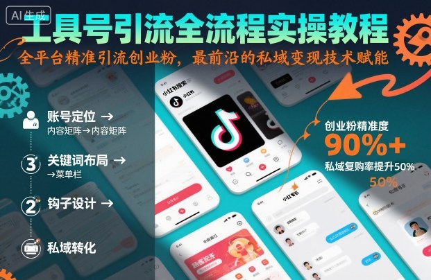 工具号引流全流程保姆级实操教程，全平台精准引流创业粉，最前沿的私域变现技术赋能-泡泡网创