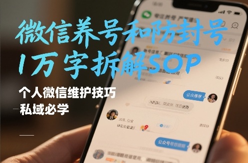 微信养号和防封号1万字拆解SOP，个人微信维护技巧，私域必学【文档】-泡泡网创