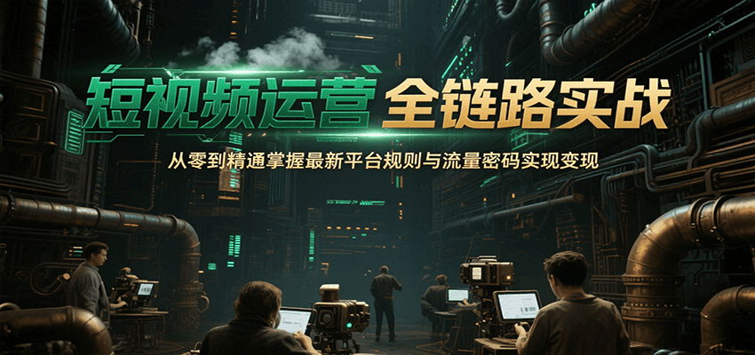短视频运营全链路实战，从零到精通掌握最新平台规则与流量密码实现变现-泡泡网创