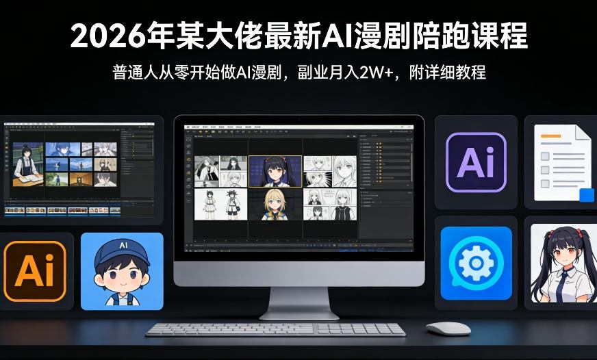 26年某大佬最新Ai漫剧陪跑课程，普通人从零开始做AI漫剧，副业月入2W+-泡泡网创