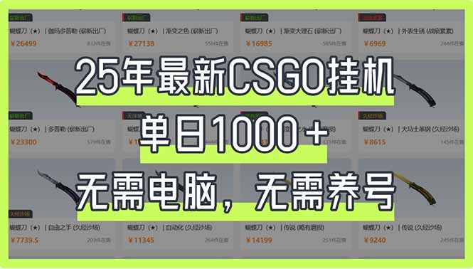 25年最新CSGO挂机系统，单日1000+，无需电脑，无需养号，0基础可上手-泡泡网创