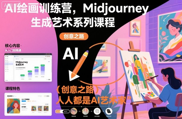 AI绘画训练营，Midjourney生成艺术系列课程，人人都是AI艺术家-泡泡网创