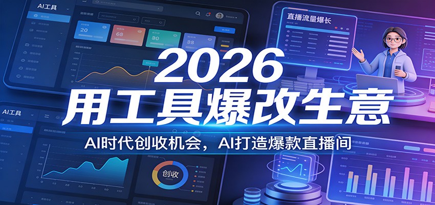 2026用工具爆改生意，AI时代创收机会，AI打造爆款直播间-泡泡网创