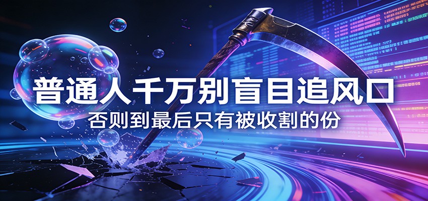 付费文章《通人千万别盲目追风口》否则到最后只有被收割的份-泡泡网创