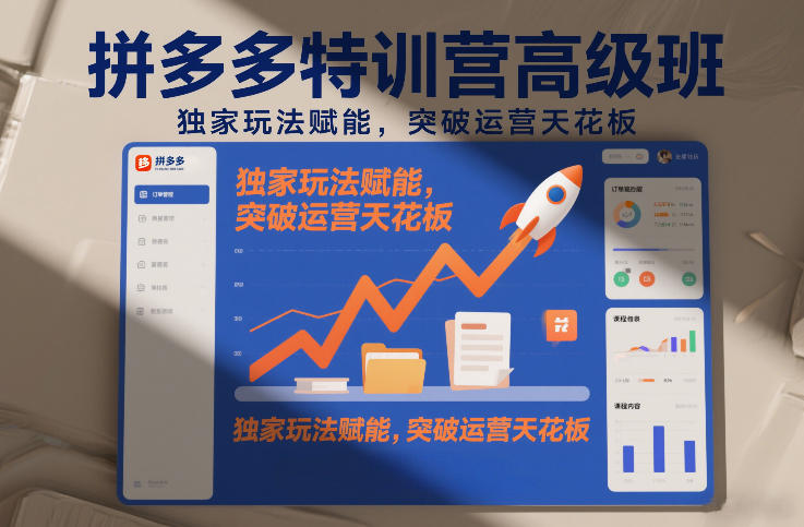 拼多多特训营高阶班，独家玩法赋能，突破运营天花板(更新26年3月)-泡泡网创