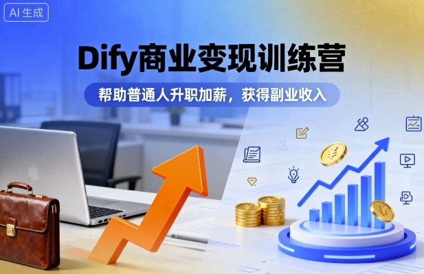 Dify商业变现训练营，帮助普通人升职加薪，获得副业收入-泡泡网创