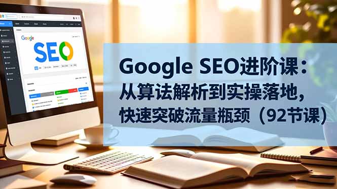 Google SEO进阶课：从算法解析到实操落地，快速突破流量瓶颈(92节课-泡泡网创