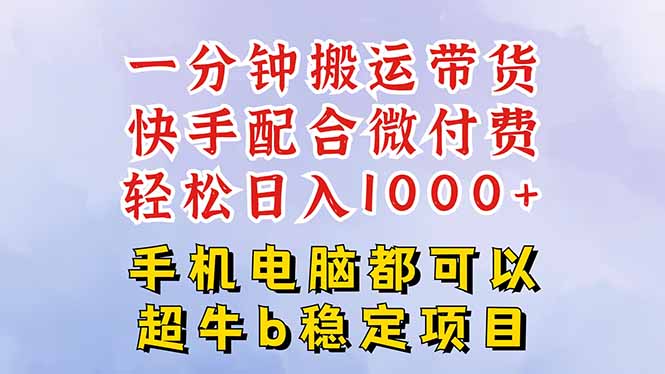 快手黑科技一分钟搬运带货，一刀不剪过原创，微付费投流玩法，轻松日入…-泡泡网创