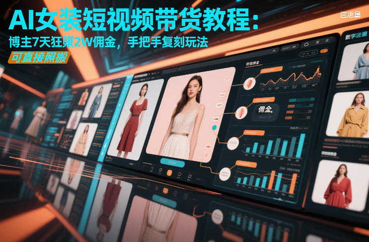AI女装短视频带货教程：博主7天狂賺2W佣金，手把手复刻玩法，可直接照搬-泡泡网创