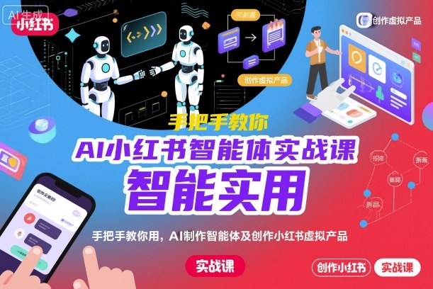 AI小红书智能体实战课，手把手教你用AI制作智能体及创作小红书虚拟产品，提效+内容商业化-泡泡网创