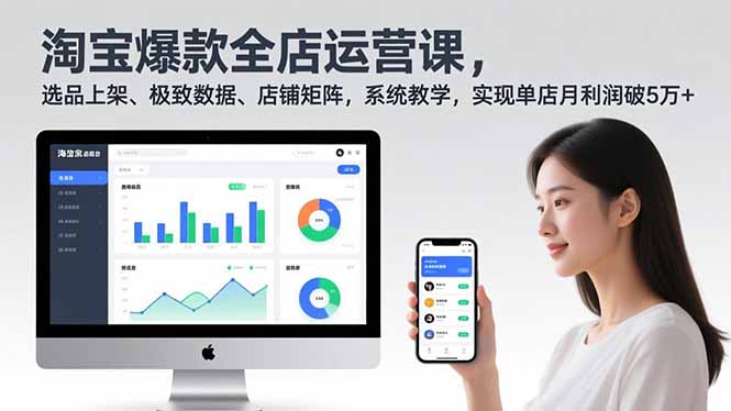 淘宝爆款全店运营课2.0，选品上架、极致数据、店铺矩阵，系统教学，实现单店月利润破5万+-泡泡网创