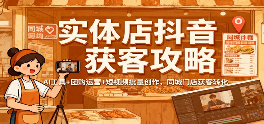 实体店抖音获客攻略：AI工具+团购运营+短视频批量创作，同城门店获客转化-泡泡网创