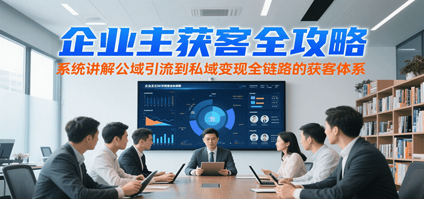 企业主获客全攻略，系统讲解公域引流到私域变现全链路的获客体系-泡泡网创