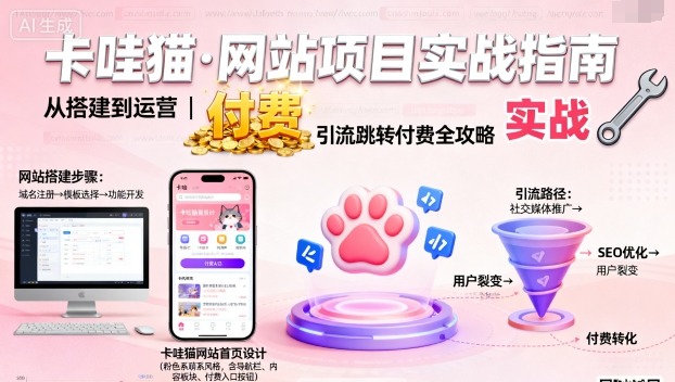 卡哇猫·网站项目，网站搭建与运营以及引流跳转付费-泡泡网创